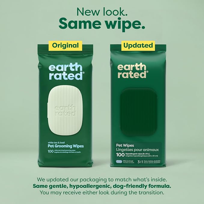 Earth Rated Pet Wipes for Dogs and Cats, Hypoallergenic, 3-in-1 Cleaning - Image 2