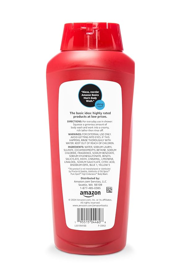 Amazon Basics Mens Soap Body Wash, Sport Scent, 18 Fluid Ounce - Image 2