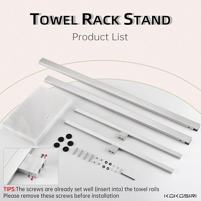 KOKOSIRI Bathroom Towel Rack 2-Tier Standing Towel Bars - Image 7
