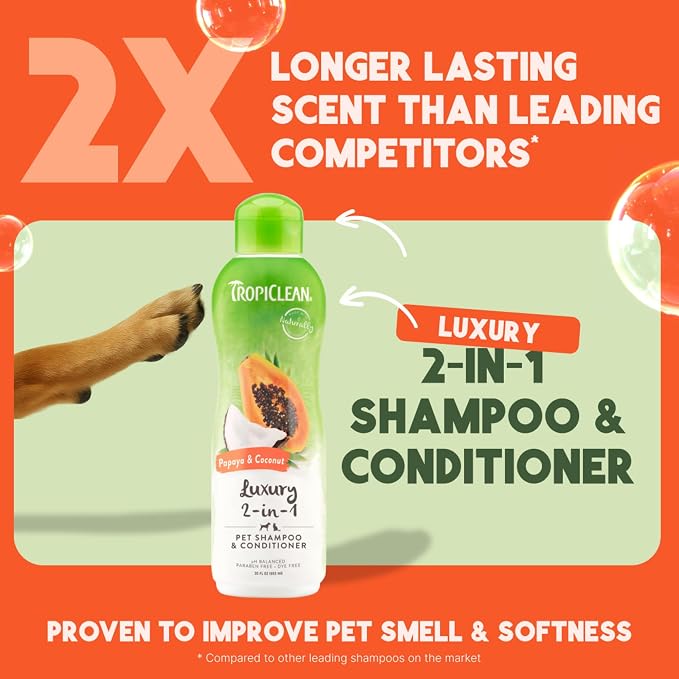 TropiClean 2-in-1 Dog Shampoo and Conditioner, Moisturizing Dog Detangler - Image 3