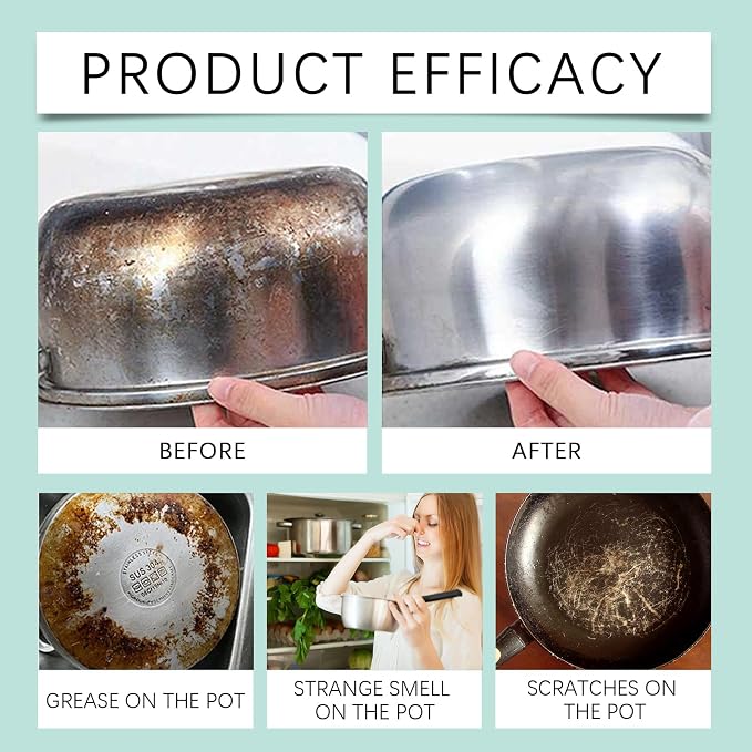 Pot and Pan Cleaner Gel, Magic Pot Bottom Cleaning Gel, 5 fl oz Tough Stove Top - Image 7