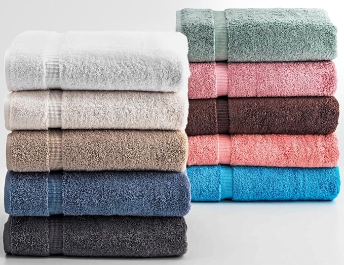 SALBAKOS 100% Turkish Cotton Bath Towel Set of 4 27x54 inch | Heirloom Quality - Image 4