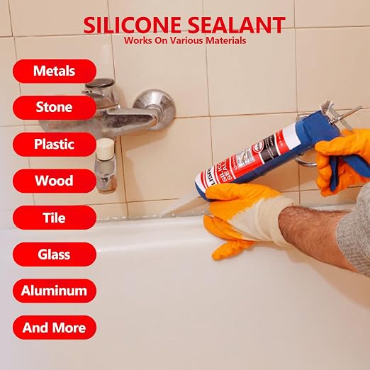Clear Advanced Silicone Caulk & Sealant, 10Oz Cartridge, 100% Waterproof RTV - Image 2