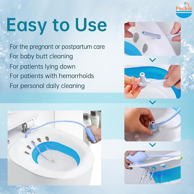 Pochik Sitz Bath for Toilet Seat Hemorrhoids and Postpartum Care, Yoni Steam - Image 7