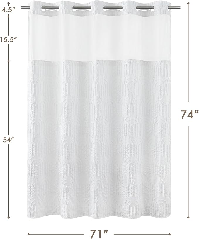 ROSERY No Hook Shower Curtain - Image 7