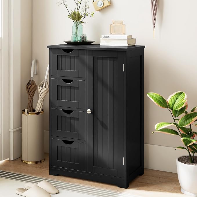 Tangkula Bathroom Floor Cabinet, Freestanding Storage Cabinet - Image 5