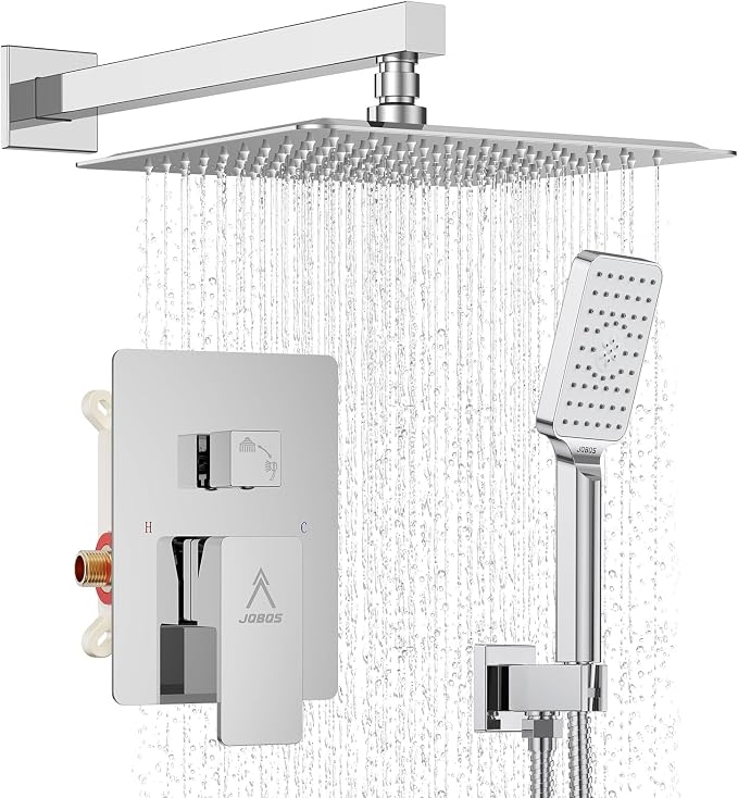 Rain Shower System 10IN Modern Brass Faucet Set by JQBQS