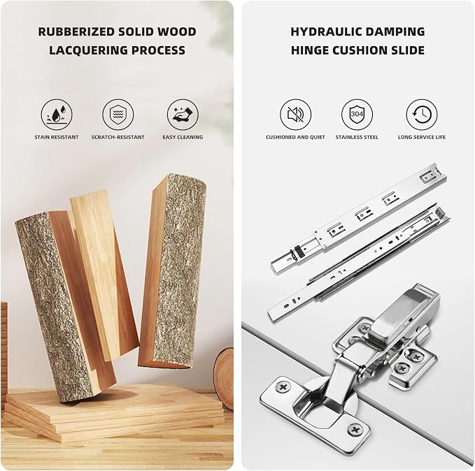 Single Sink Bathroom Vanity, Floating Solid Wood Open Shelf Vanities - Image 7