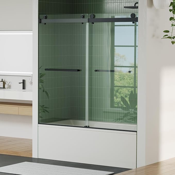 60" W x 59" H Glass Shower Door, 6mm Tempered Glass Panels, Stainless Steel - Image 8