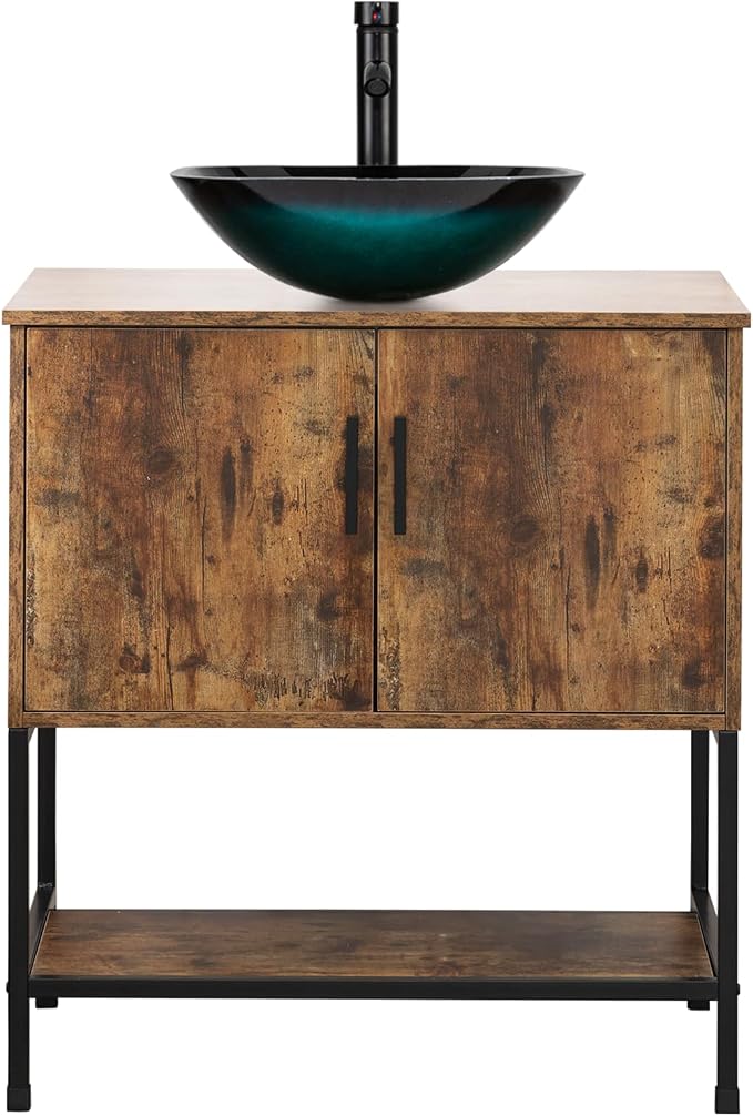 UEV Rustic Brown 30" Bathroom Vanity - Image 9