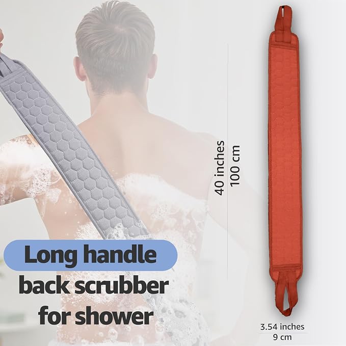 Back Scrubber for Shower with Handles, 40 Inch Extra Long Double-Sided - Image 2