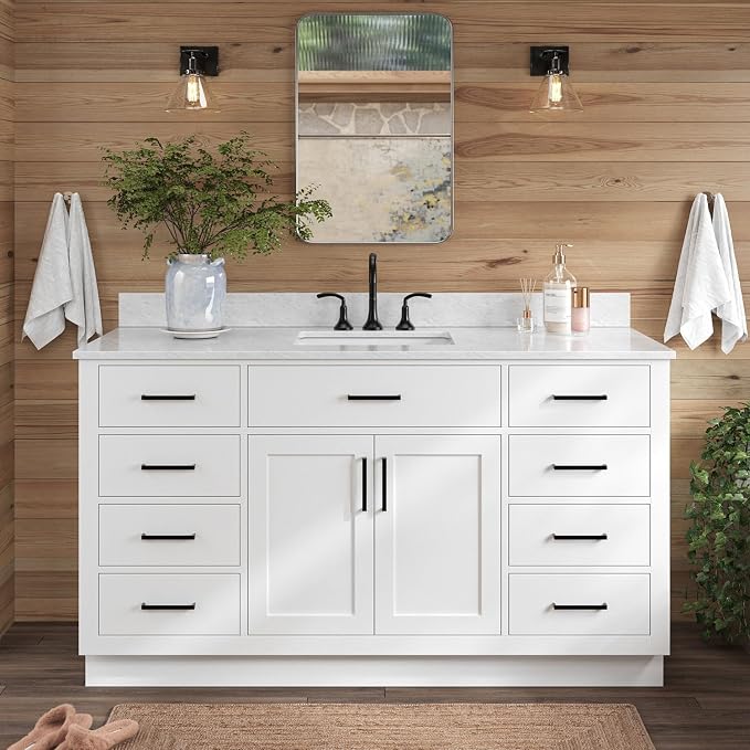 ARIEL Bathroom Vanity 61" White - Image 3