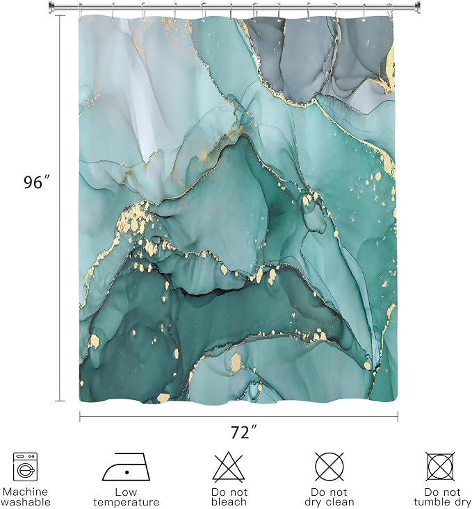 Extra Long Shower Curtain 72 x 96 Inch, Turquoise Floor to Ceiling X-Long - Image 6