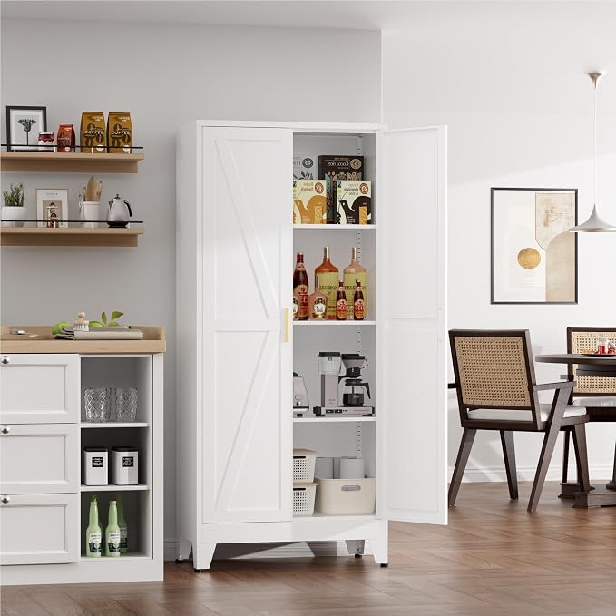61" Tall Metal Kitchen Pantry Storage Cabinet - Image 4