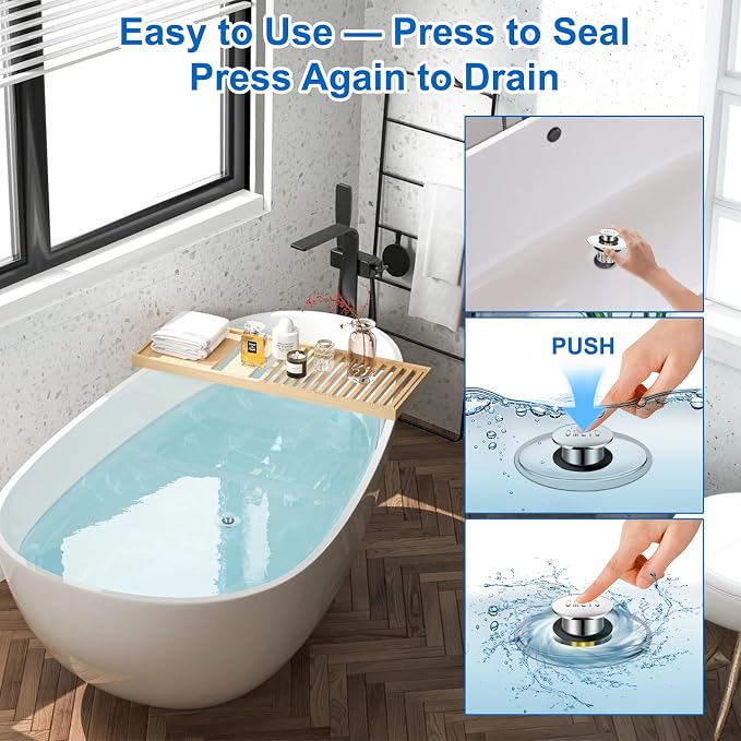 Bathtub Drain Stopper, Pop-Up Tub Stopper - Image 3