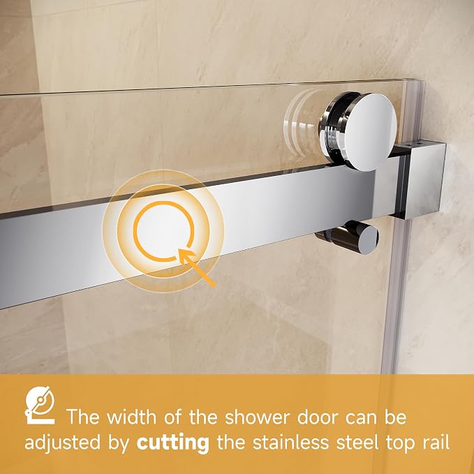 Frameless Sliding Shower Door, Sliver Finish - Image 4