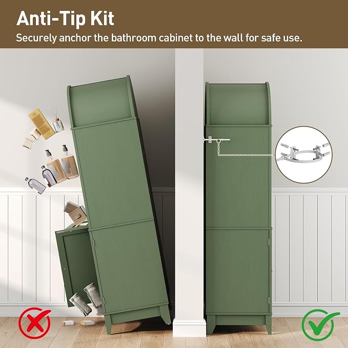66" Tall Bathroom Storage Cabinet - Image 6