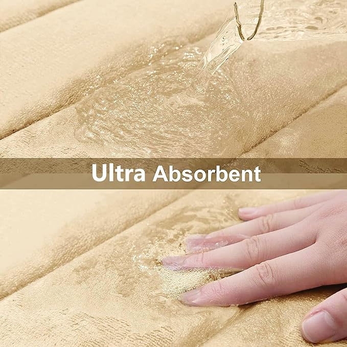 Buganda Memory Foam Bath Mat, Ultra Soft and Non-Slip Bathroom Rugs, Water - Image 4