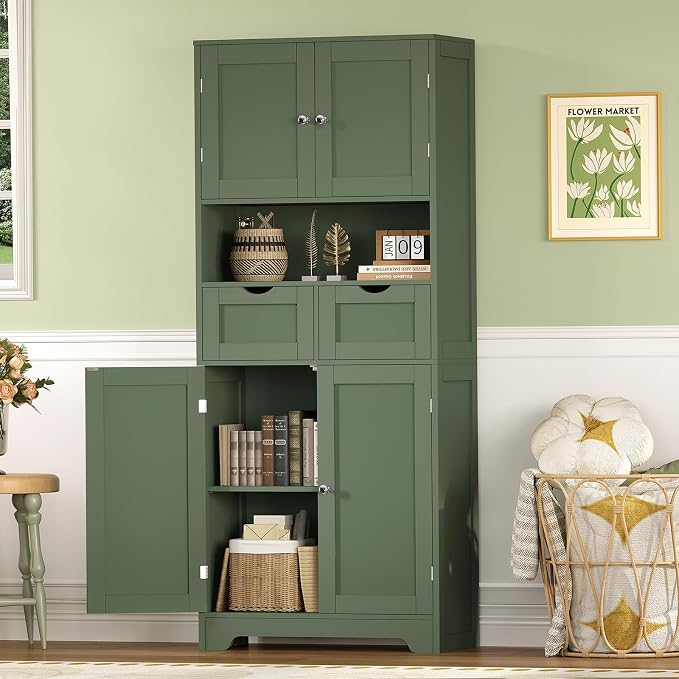 Iwell 58" H Tall Bathroom Storage Cabinet - Image 5