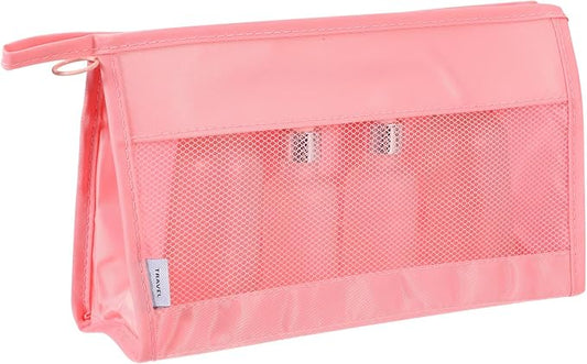 uxcell Mesh Makeup Bag, Large Capacity Travel Zipper Cosmetic Bags, Beach Mesh by uxcell