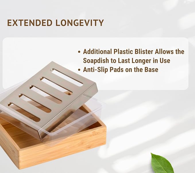Bamboo Bathroom Accessories Set, Toothbrush Holder, Soap Dish, Kitchen Soap - Image 7