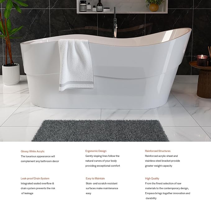 Empava Bathtub, Acrylic Free Standing Tub - Image 7