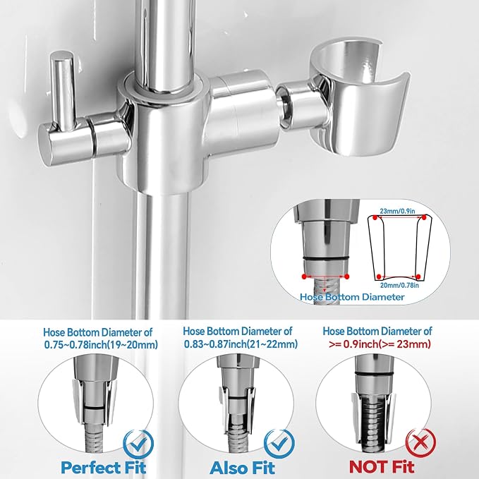 Shower Slide Bar Adjustable Handheld Shower Head Holder Wall Mount - Image 5