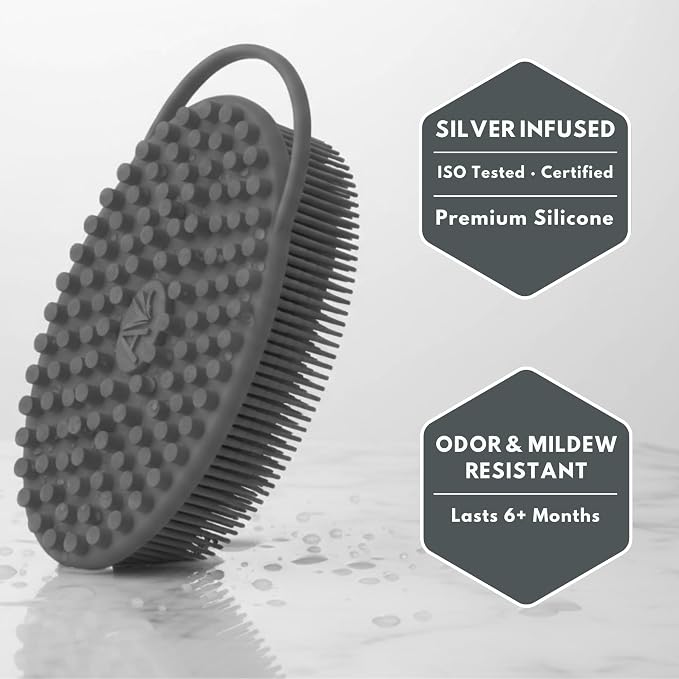 Silver Infused Silicone Body Scrubber Shower - Image 5