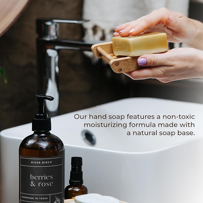 River Birch Berries & Rose Scented Natural Hand Soap - Image 5