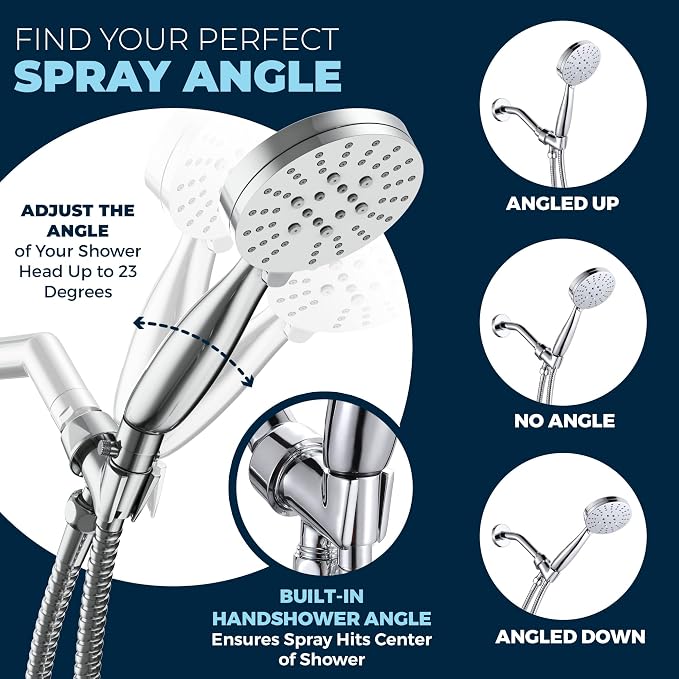 HammerHead Showers® Solid Metal 3-Spray Handheld Shower Head - Image 6