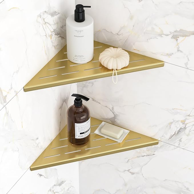 Corner Shower Shelves, 10” Recessed Tile Shower Shelf, 304 Stainless Steel by Qeke