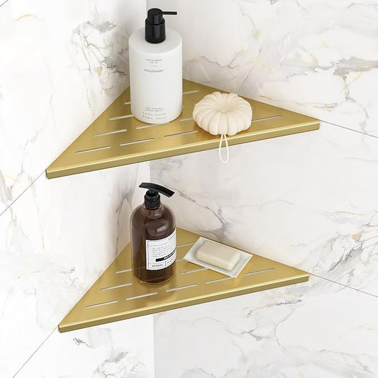 Corner Shower Shelves, 10” Recessed Tile Shower Shelf, 304 Stainless Steel by Qeke