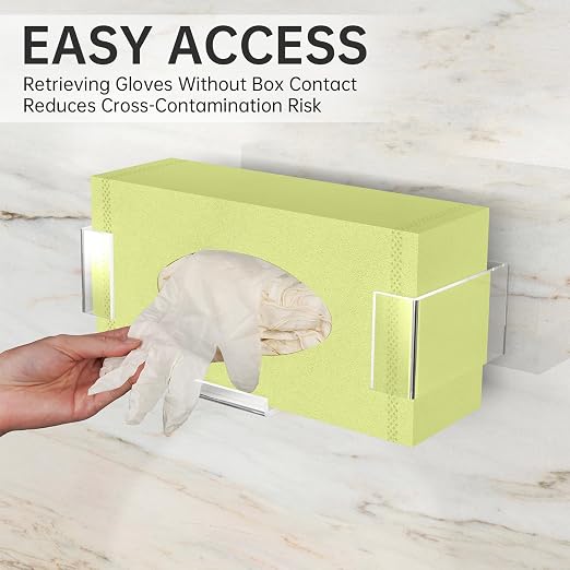NiHome Clear Wall-Mounted Acrylic Glove Box Holder Dispenser - Image 3