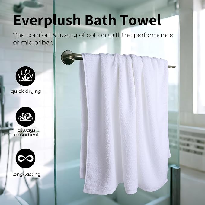 Everplush Diamond Collection Oversized Bath Towel – 1 Pieces, Super Soft & - Image 3