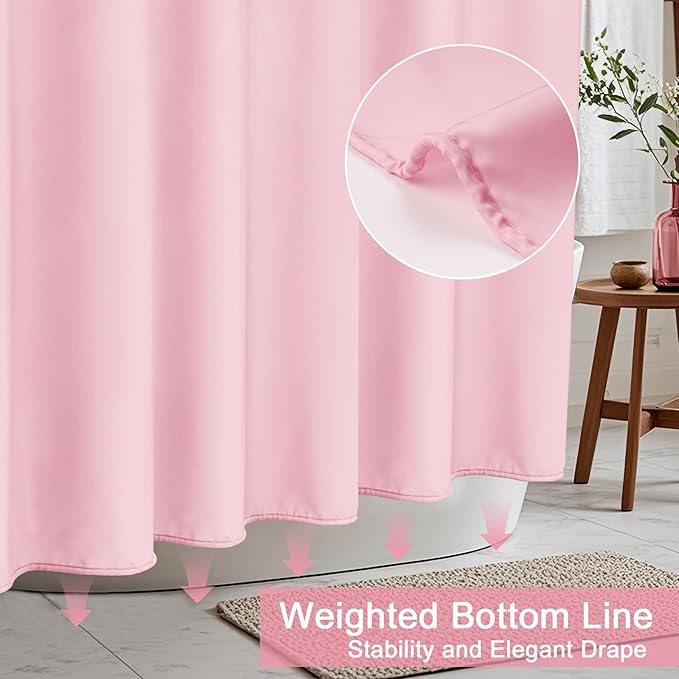 AooHome 36x72 inch Stall Shower Curtain Liner, Polyester Classic Solid Color - Image 3