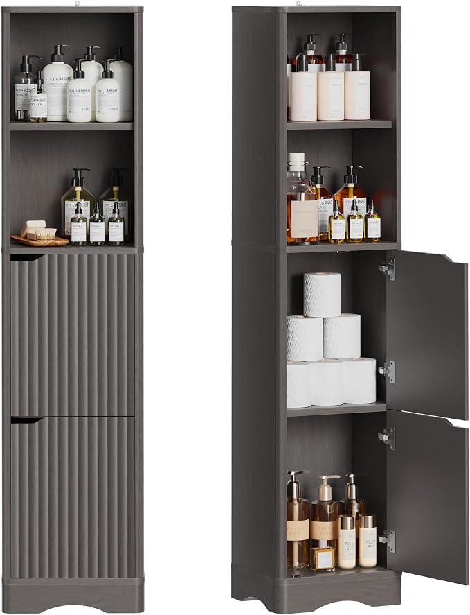 67" Tall Bathroom Organizer and Storage, Narrow Storage Cabinet by Unknown
