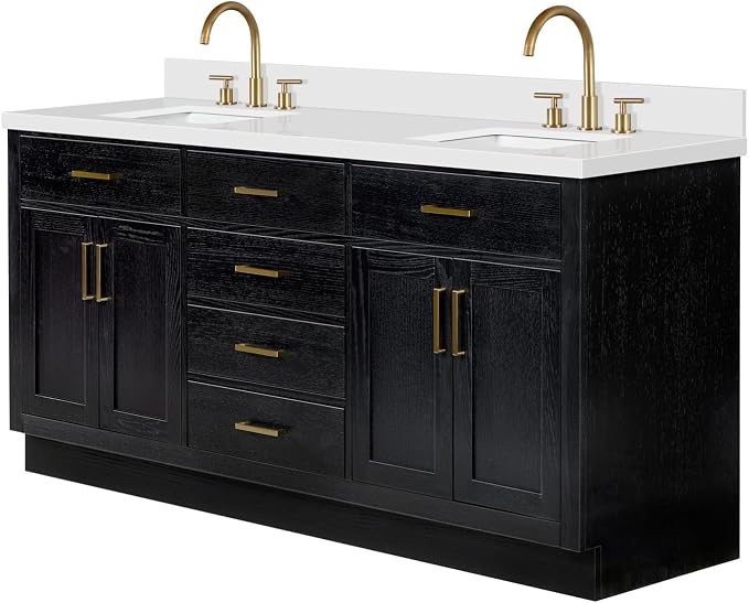 ARIEL Hepburn 73 Inch Double Rectangle Sink Bathroom Vanity - Image 4
