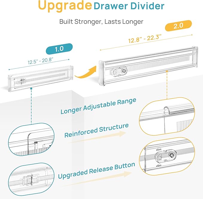 Vtopmart 8 Pack 2.36" Short Upgrade Drawer Dividers - Image 6