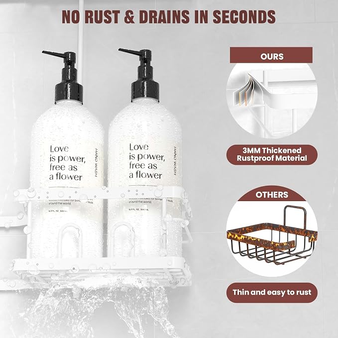 REINHARDT Adjustable Shower Caddy Hanging Rustproof Shower Caddy - Image 7