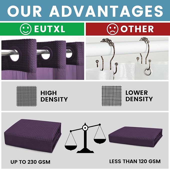 Purple Hotel Style Shower Curtain - Image 2