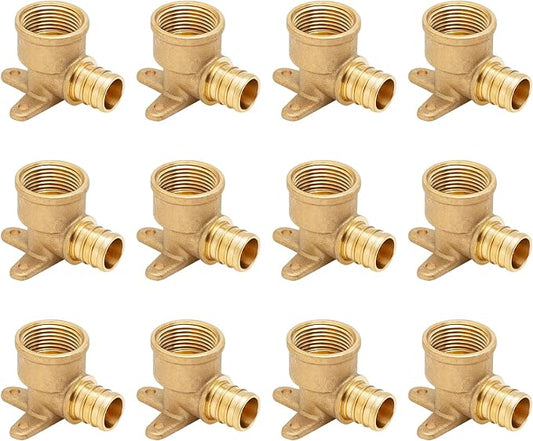 SUNGATOR 12-Pack 3/4" Pex Drop Ear Elbow, No Lead Brass, 3/4 Inch Pex Fittings by SUNGATOR