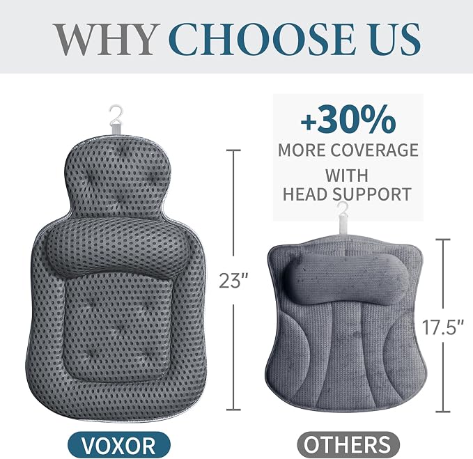 Bath Pillows for Tub, Extra Large Bathtub Cushion for Head and Neck - Image 6