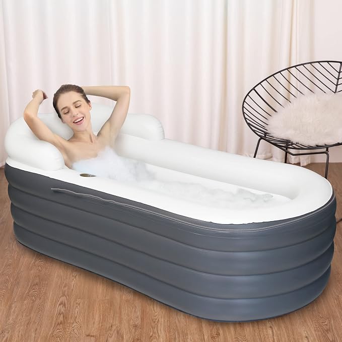 B&Y Inflatable Soaking Bathtub for Adult, Designed - Image 8