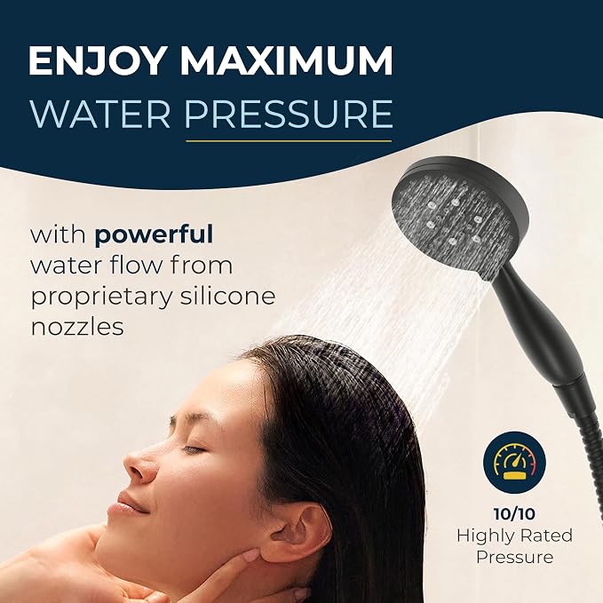 HammerHead Showers® Solid Metal 3-Spray Handheld Shower Head - Image 5