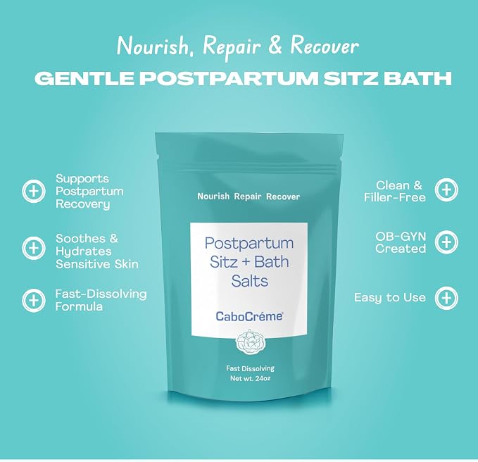CaboCréme Postpartum Sitz + Bath Salts – 24oz – Postpartum Bath Soak - Image 3
