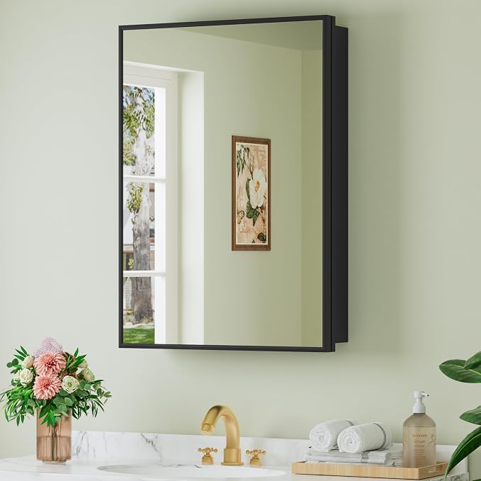 Buruis 20" x 28" Framed Medicine Cabinet by KeepYourBathroomKitchenandHomeOrganized