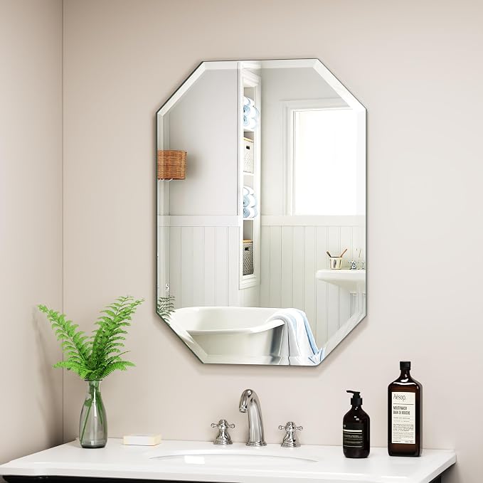 Silver Wall Mirror-Beveled Edge Frameless Mirror by GOAND