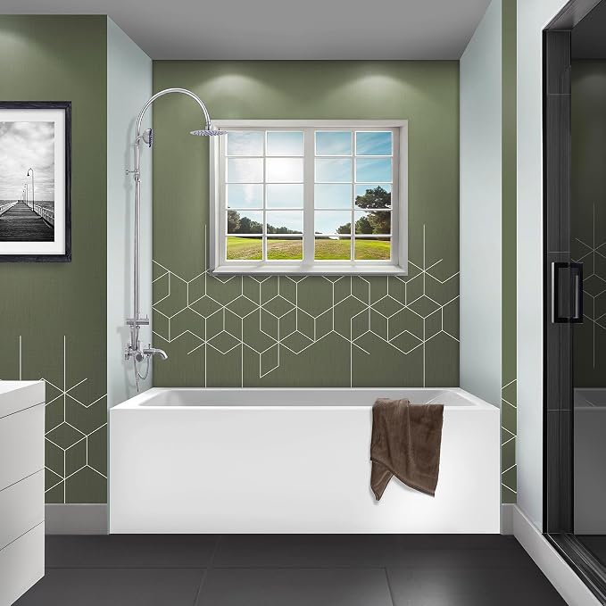Fine Fixtures Acrylic, Fiberglass Alcove Soaking Bathtub - Image 5
