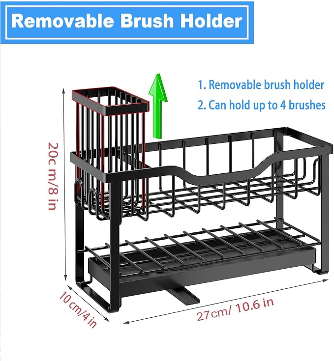 2-Tier Sponge Holder for Kitchen Sink, Caddy Organizer - Image 2