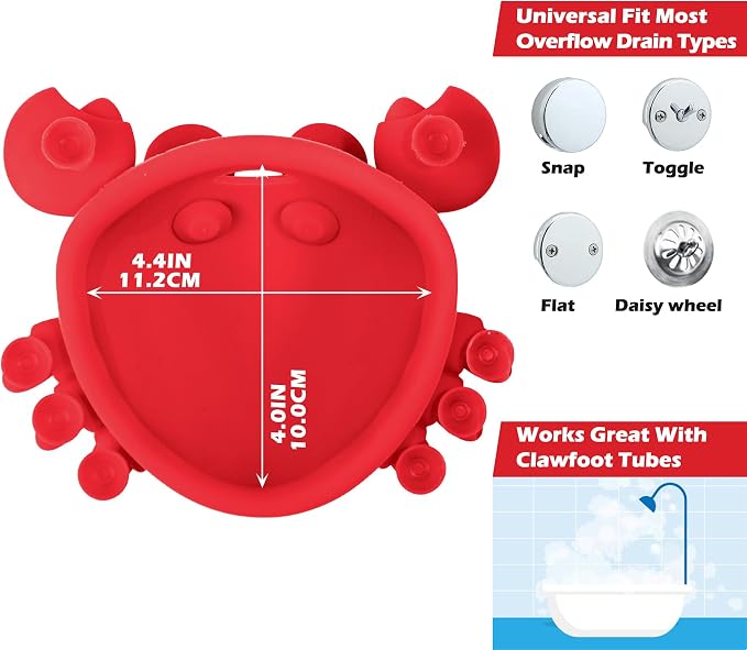 Koluti Silicone Bathtub Overflow Drain Cover, Bath Drain Stopper - Image 3